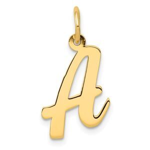 14k Yellow Gold, Madison Collection, Medium Script Initial A Pendant
